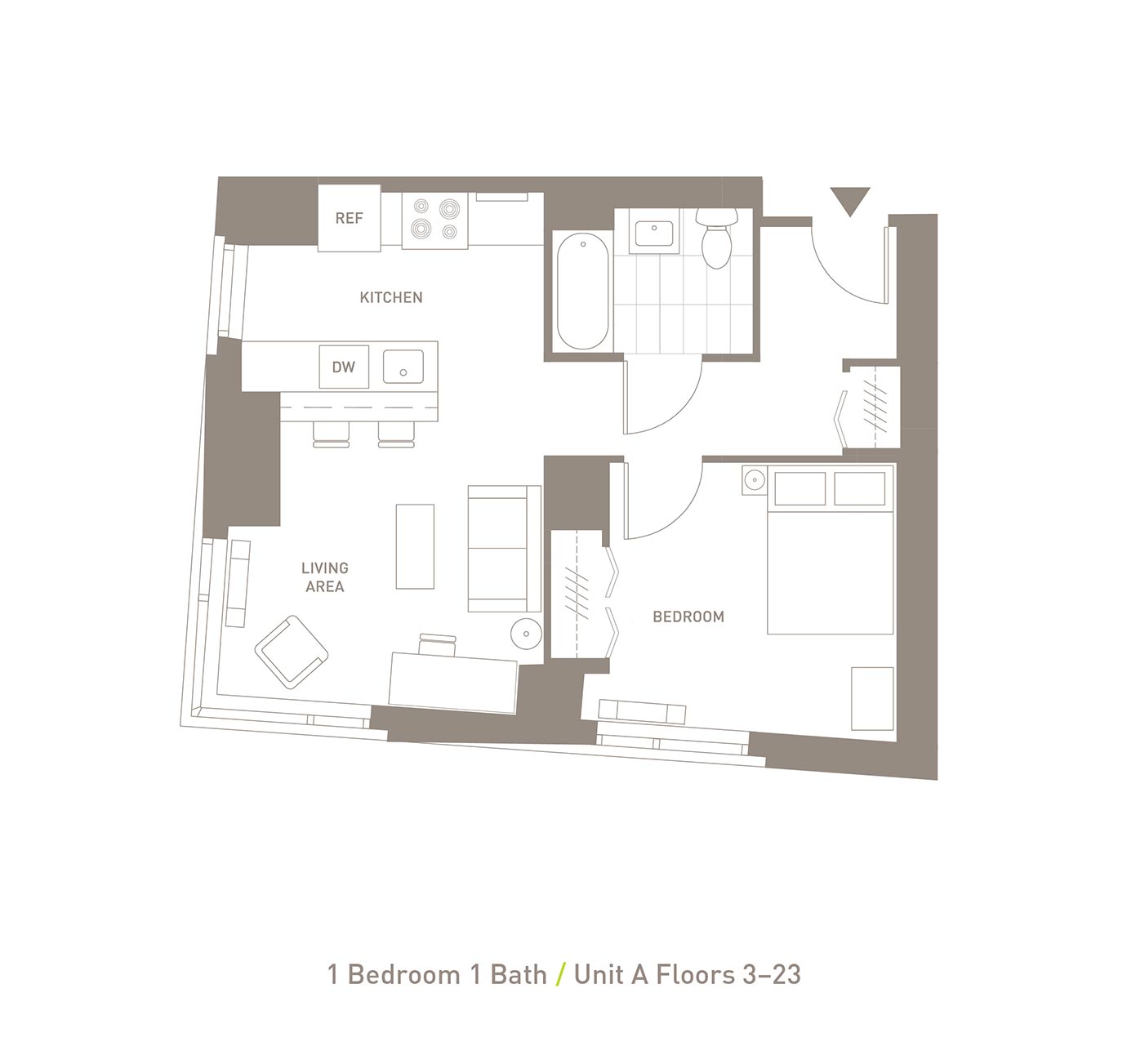 Floor Plan 1BR-1B-A