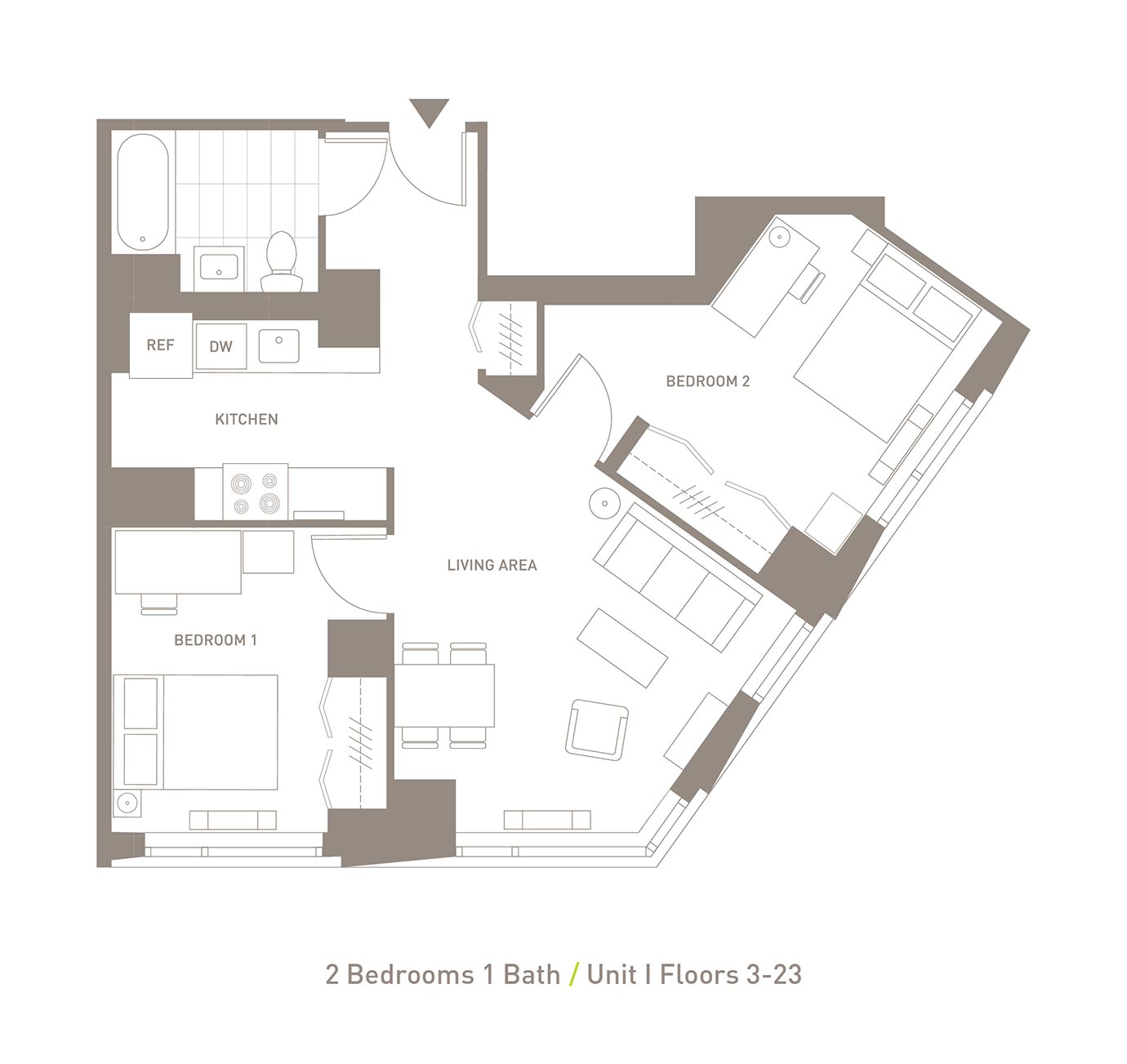 Floor Plan 2BR-1B-I