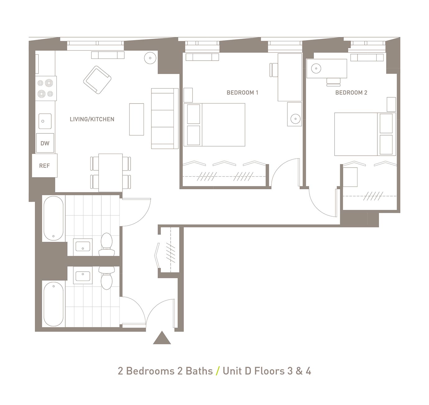 Floor Plan 2BR-2B-D