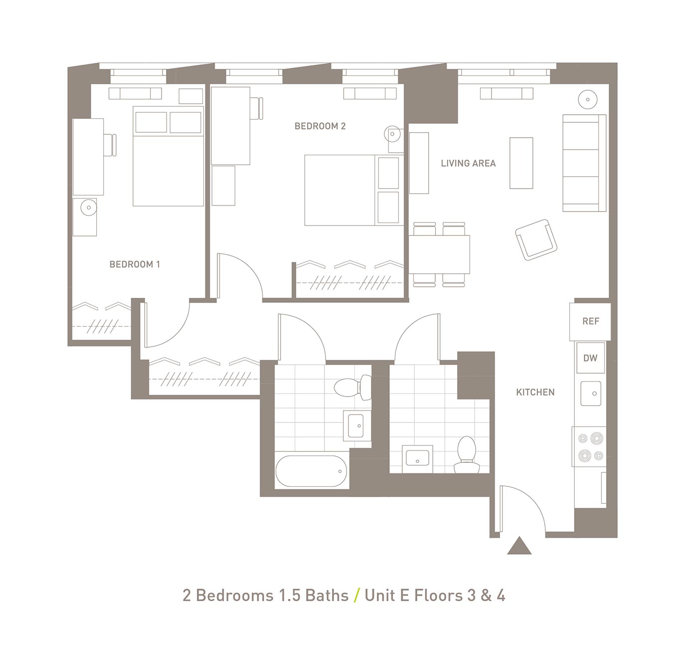 Floor Plan 2BR-2B-E