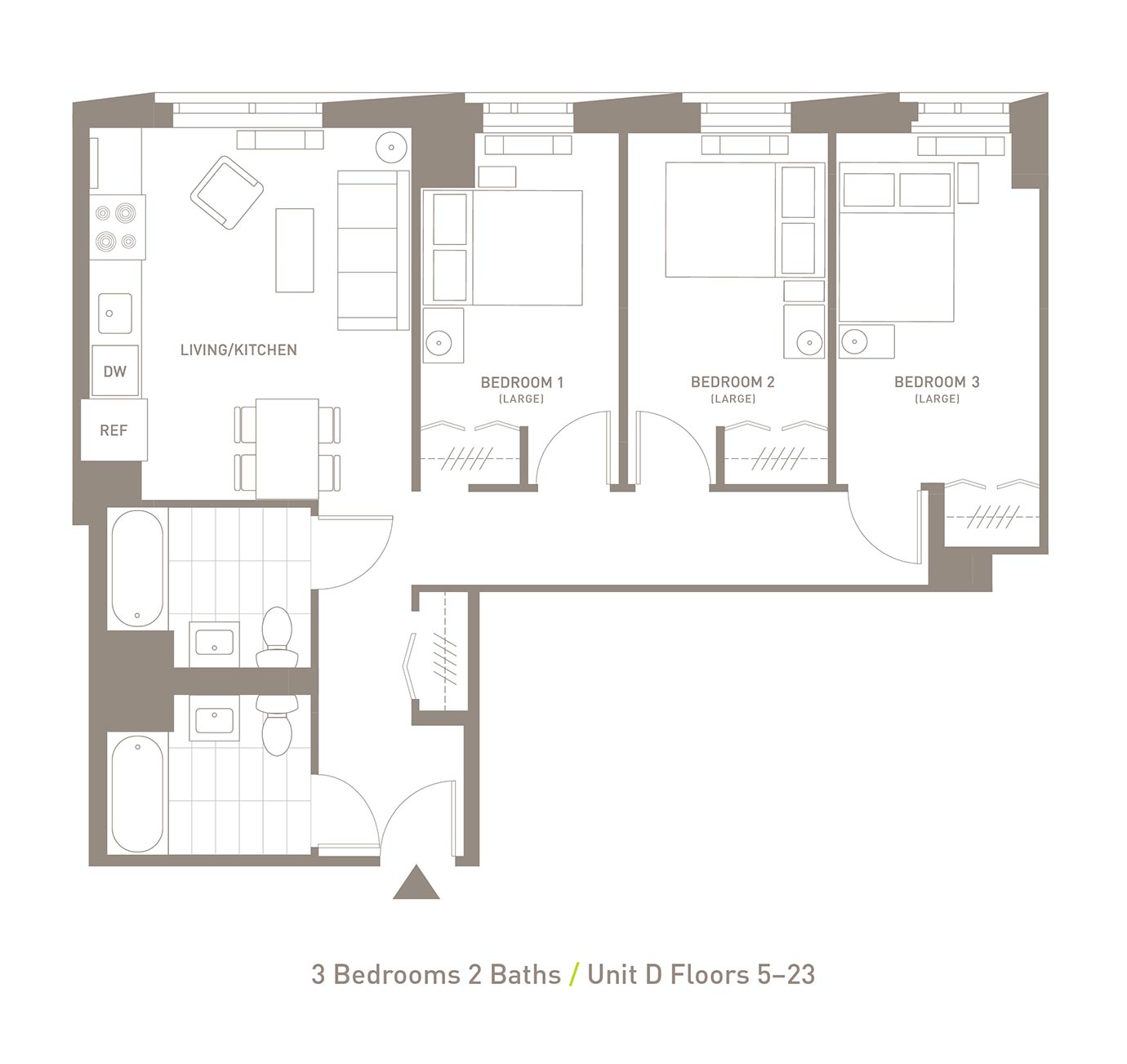 Floor Plan 3BR-2B-D