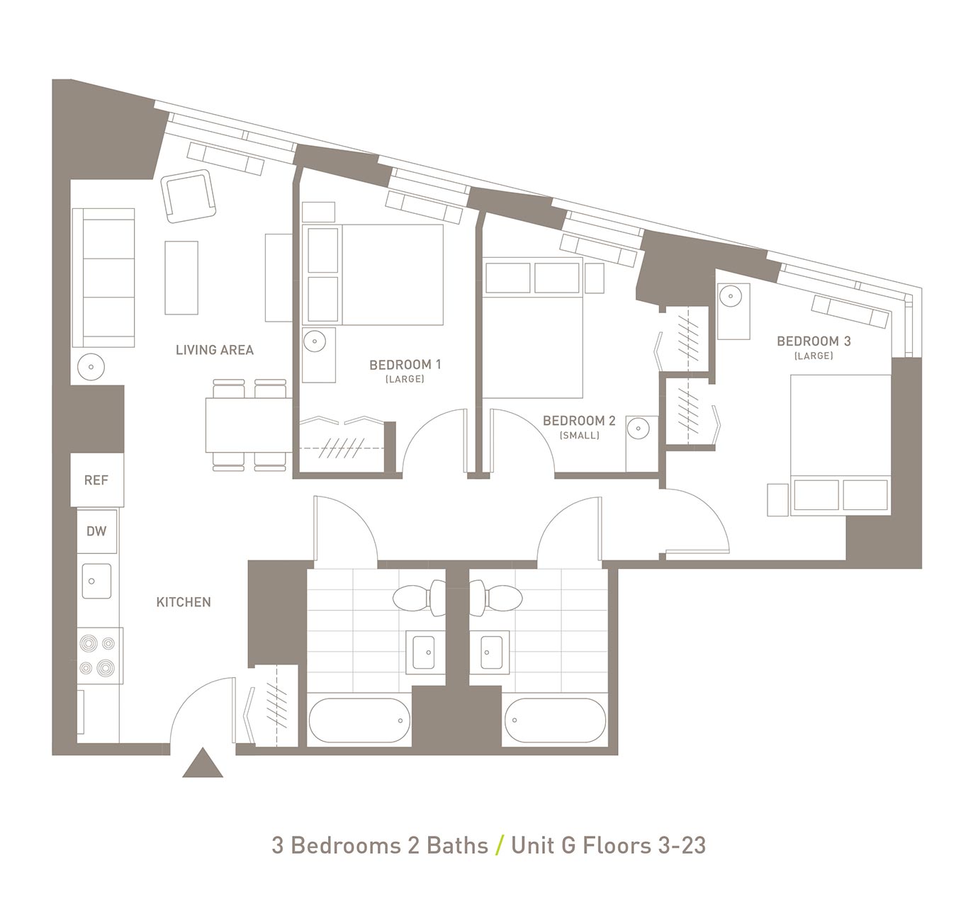 Floor Plan 3BR-2B-G
